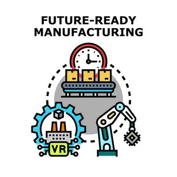 Future ready manufacturing concept with advanced production technology 스톡 일러스트