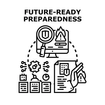 Future ready preparedness planning for cybersecurity and business strategy Stock Illustration