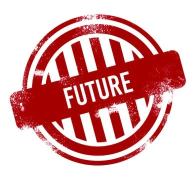 Future - red grunge button, stamp Stock Illustration