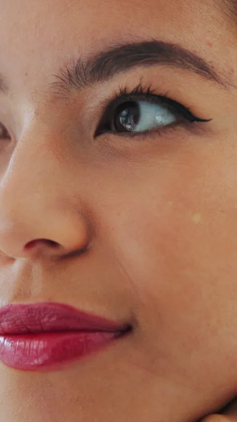 Future, reflection and thinking with woman closeup for memories, problem solving Stock Footage 340451058