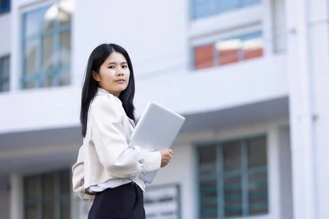 Future remote work combines technology smart phone connection online white .. Stock Photos