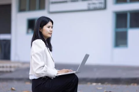 Future remote work combines technology smart phone connection online white .. Stock Photos