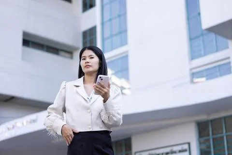 Future remote work combines technology smart phone connection online white .. Stock Photos