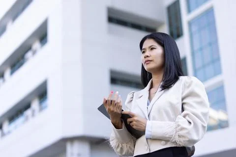 Future remote work combines technology smart phone connection online white .. Stock Photos