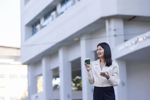 Future remote work combines technology smart phone connection online white .. Stock Photos
