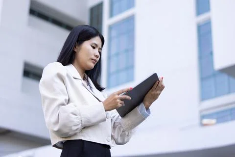 Future remote work combines technology smart phone connection online white .. Stock Photos