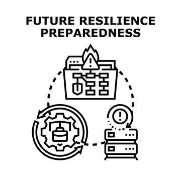 Future resilience preparedness for potential system threats Stock Illustration