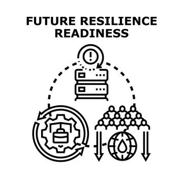 Future resilience readiness preparing for challenges Stock Illustration