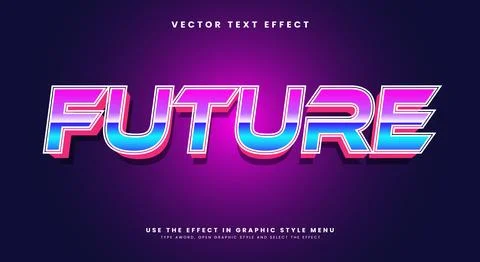 Future retro Style editable text effect 스톡 일러스트