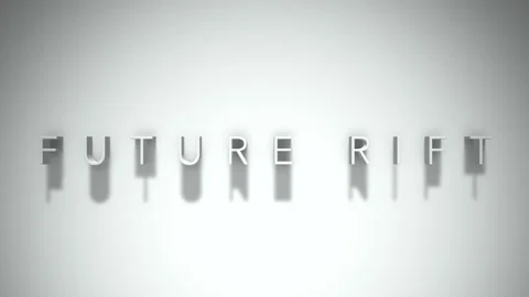 Future rift 3D title animation with shadows on a white background Stock Footage 297387163