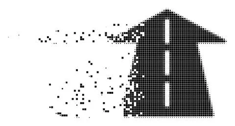 Future Road Dissolving Pixel Icon Stock Illustration