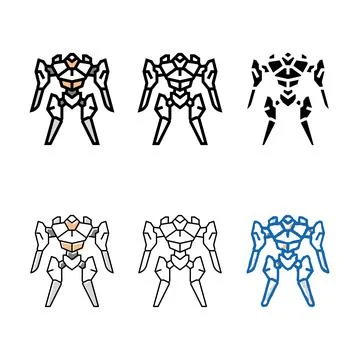 Future robot color clean icon vector Stock Illustration