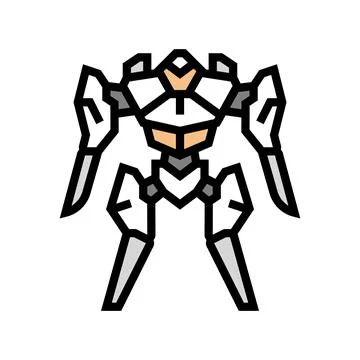 Future robot color icon vector illustration Stock Illustration