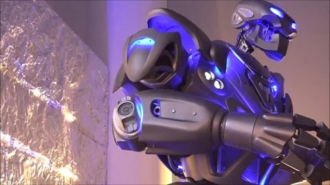 The future robot demonstrates its capabilities Stock Footage 83842908