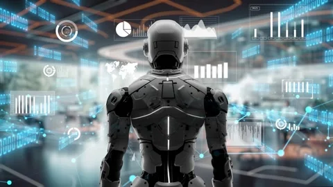 Future robot engineering LLM artificial ... | Stock Video | Pond5