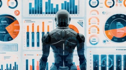 Future robot engineering LLM artificial ... | Stock Video | Pond5