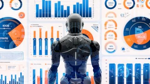 Future robot engineering LLM artificial intelligence AI solutions with LISP Stock Illustration