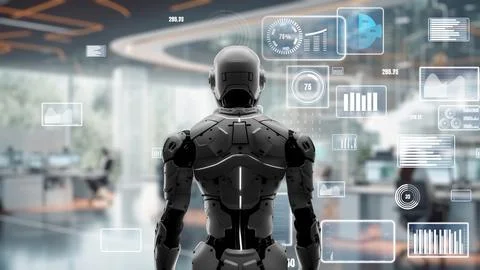 Future robot engineering LLM artificial intelligence AI solutions with LISP Illustrazione stock