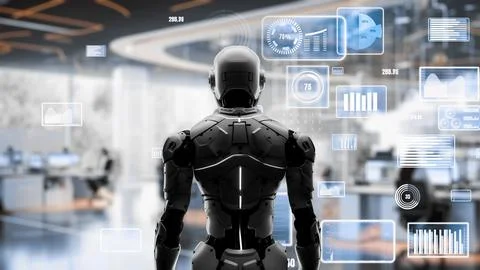 Future robot engineering LLM artificial intelligence AI solutions with LISP Foto stock