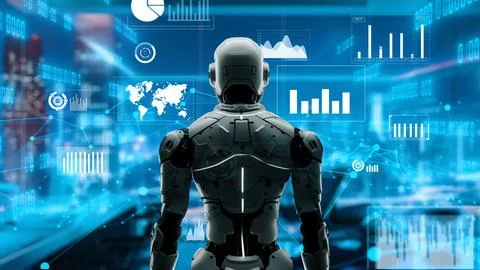 Future robot engineering LLM artificial intelligence AI solutions with LISP Stock Photos