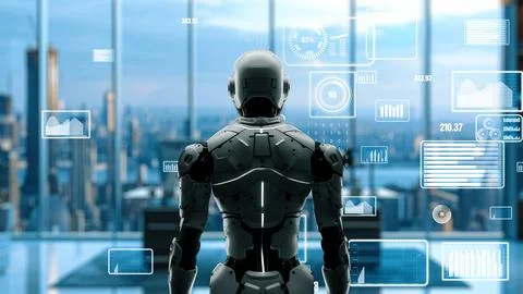 Future robot engineering LLM artificial intelligence AI solutions with LISP Stock Photos