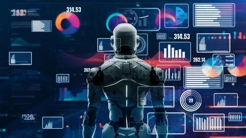 Future robot engineering LLM artificial intelligence AI solutions with LISP Stock Photos