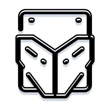 Future robot head simple black and white design Stock Illustration