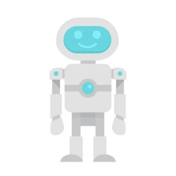 Future robot icon, flat style Illustrazione stock