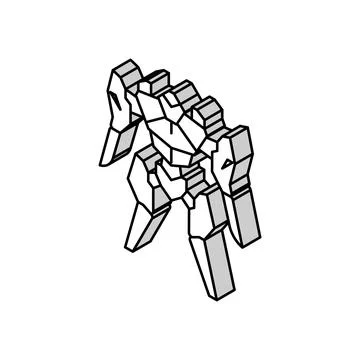 Future robot isometric icon vector illustration Illustrazione stock