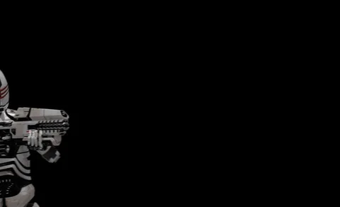 Future Robot Soldier Green Screen - Destroyed Front Right Close No Effects 2K Stock Footage 122750825