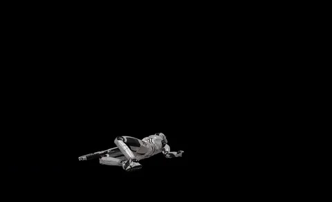 Future Robot Soldier w/ Alpha - Destroyed Front Left With Effects 4K Stock Footage 81870674