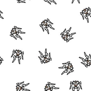 Future robot vector seamless pattern Stock Illustration
