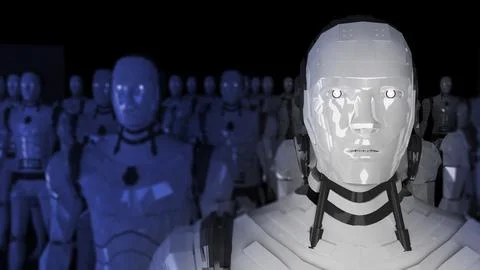 Future Robotics Industry and Technology and Threats to Business and Securit.. Foto stock