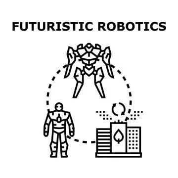 Future robotics technology developing urban innovation engineering Иллюстрация