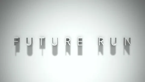 Future run 3D title animation with shadows on a white background Stock Footage 297385424