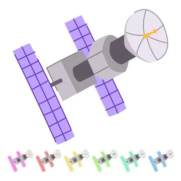 Future satellite vector cartoon graphic Stock Illustration