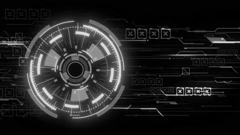 Future sci-fi technology text space background hud Stock-Footage 204789712