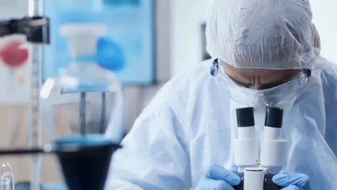 Future Science Lab with Brain and DNA Visualization Stock Footage 325824437