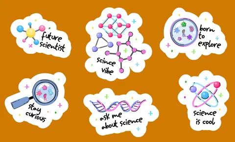 Future Scientist Sticker Pack, Science Is Cool DNA Molecule Clipart, Scienc.. イラスト素材