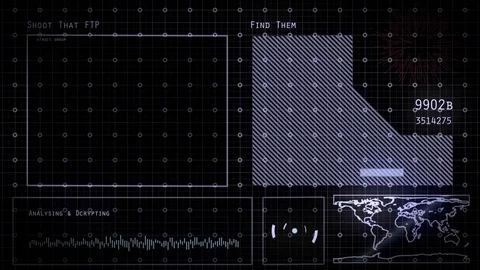 Future screen. Futuristic User Interface coding ,earth map ,sonar wave ,analyze. Stock Footage 105099840