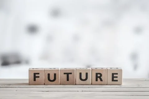 Future sign on a table Stock Photos