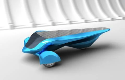 Future Solar Concept Car. 3D render. my own design, no trademarks. Stock Illustration