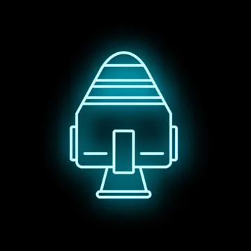 Future space capsule neon glowing icon Stock Illustration
