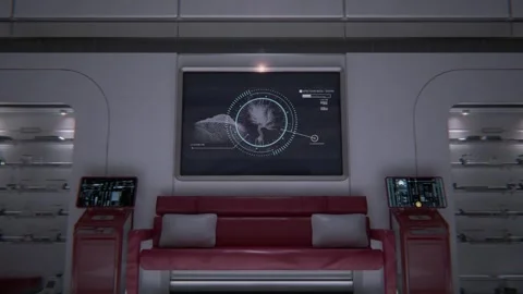 Future in a Space ship world surrounded by natural beauty 05 Stock Footage 268017057