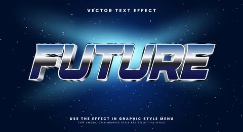 Future Space Style editable text effect Stock Illustration