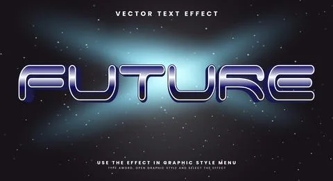 Future Space Style modern editable text Stock Illustration