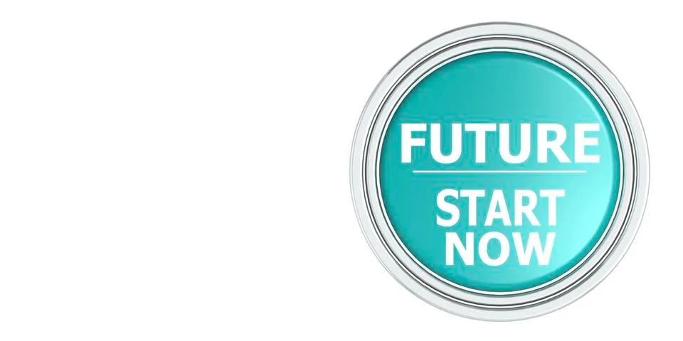 Future start now button isolated Stock Photos