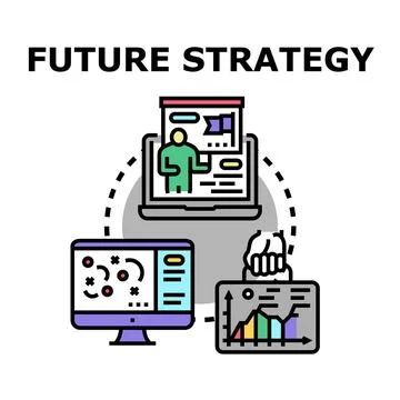 Future strategy developing business planning management process Illustrazione stock