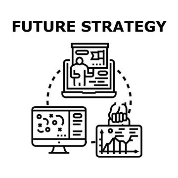 Future strategy developing business planning management process Ilustración de archivo