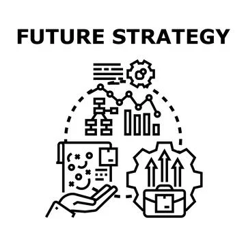 Future strategy planning with business development elements Stock Illustration